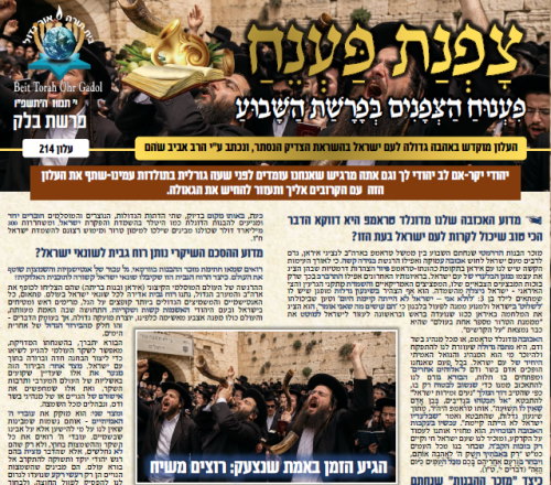 עלון צפנת פענח פרשת בלק